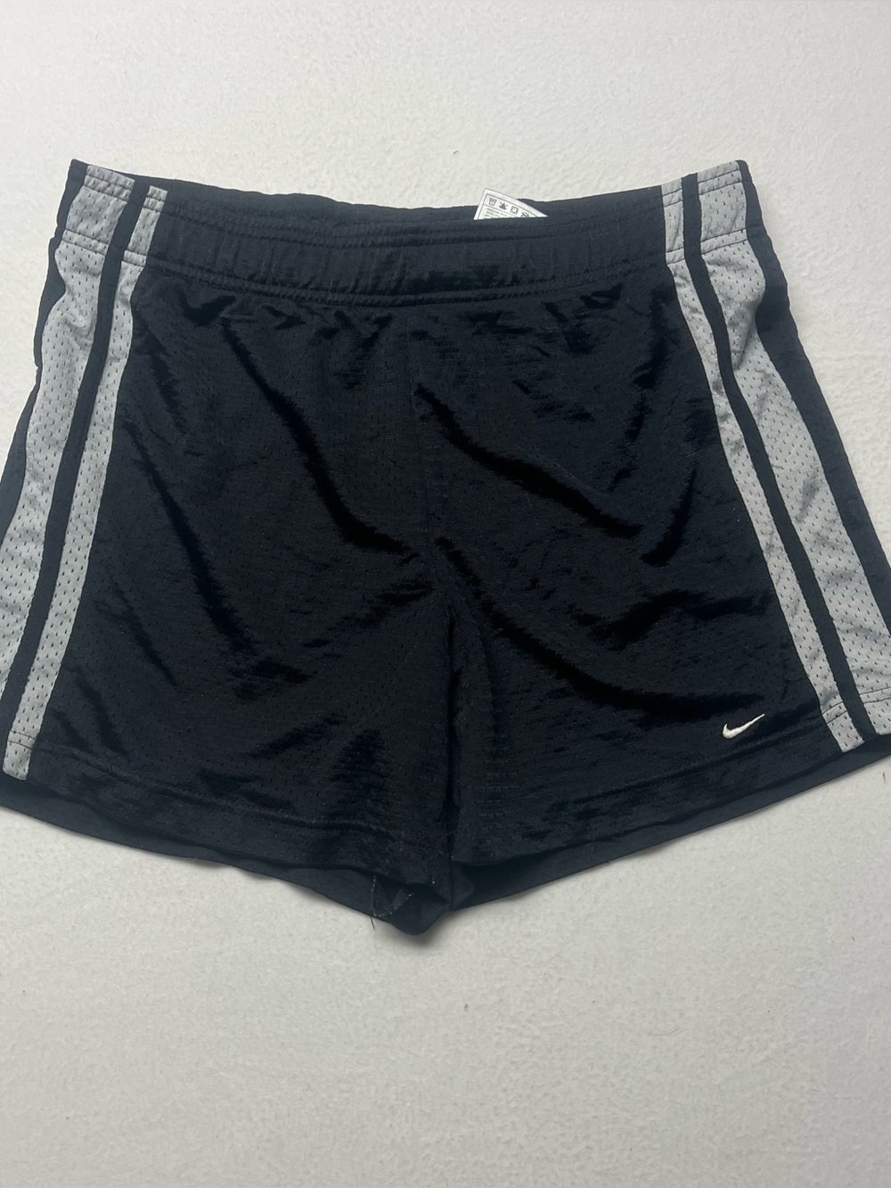 Nike Women's Black Mesh Athletic Shorts Waistband and Drawstring Size M